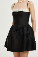 Eliza Lace-Trim Flared Mini Dress Flowering Girl