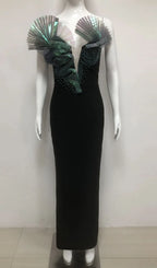 Florida Strapless Beaded Bandage Maxi Dress Flowering Girl