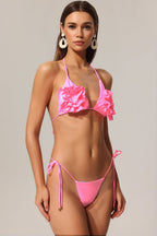 Euran Halter Flowers Bikini Flowering Girl