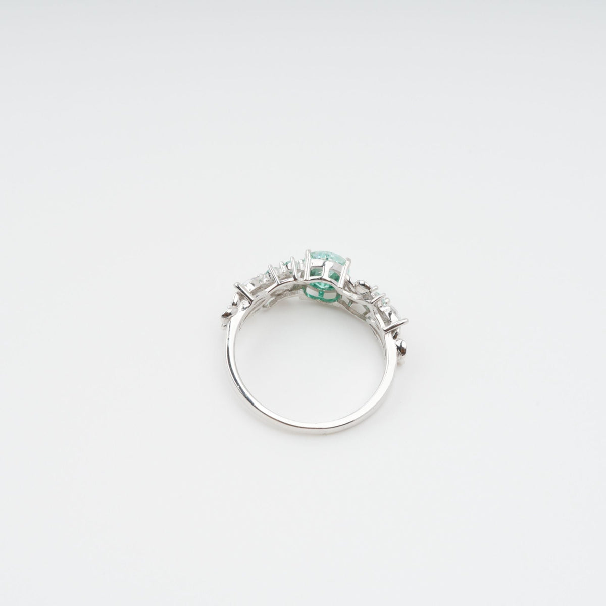 Ardelle Green Crystal Embellished Sterling Silver Ring Flowering Girl