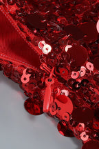 Basia Sleeveless Sequin Maxi Dress In Red Flowering Girl