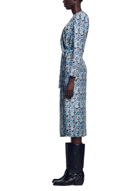 LISE LONG SLEEVE SILK MIDI DRESS Flowering Girl