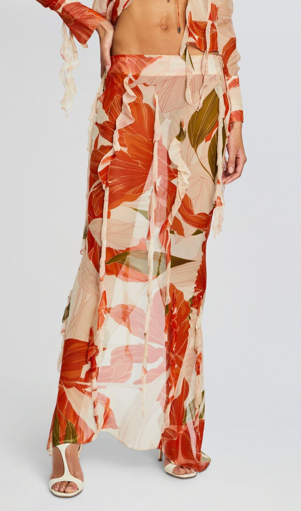 Beta Printed Ruffle Skirt Set Flowering Girl