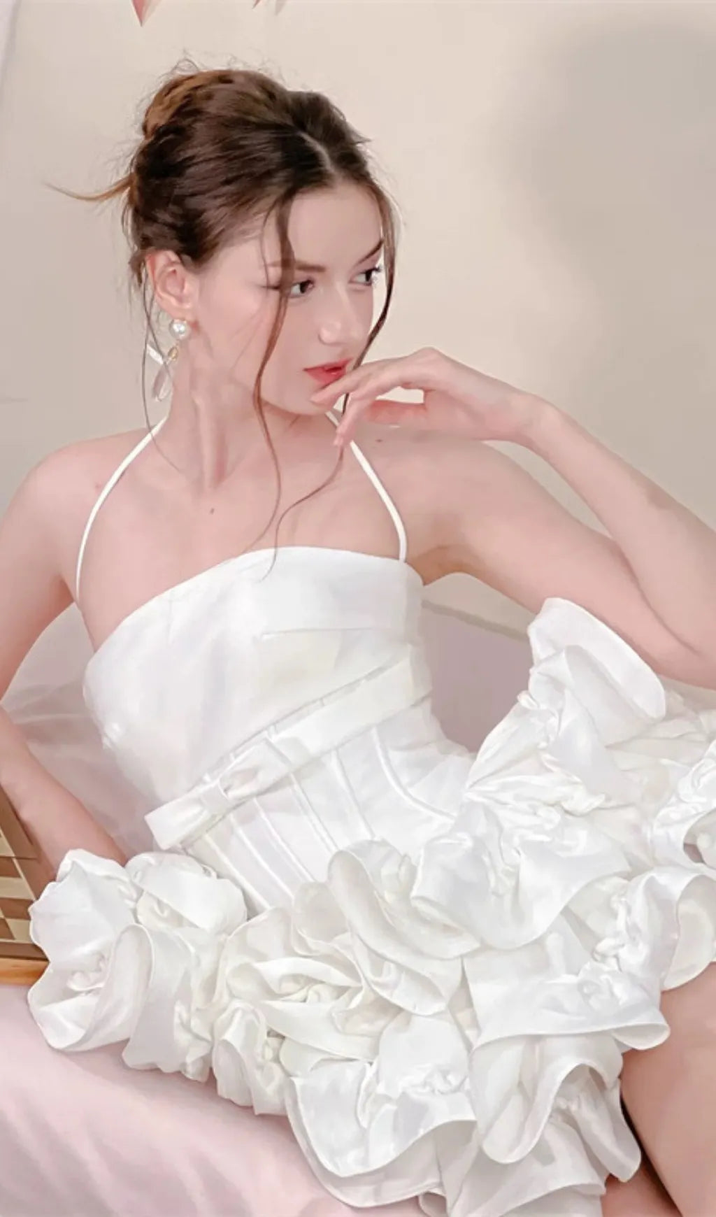 Demelza White Strapless Corset Mini Dress Flowering Girl