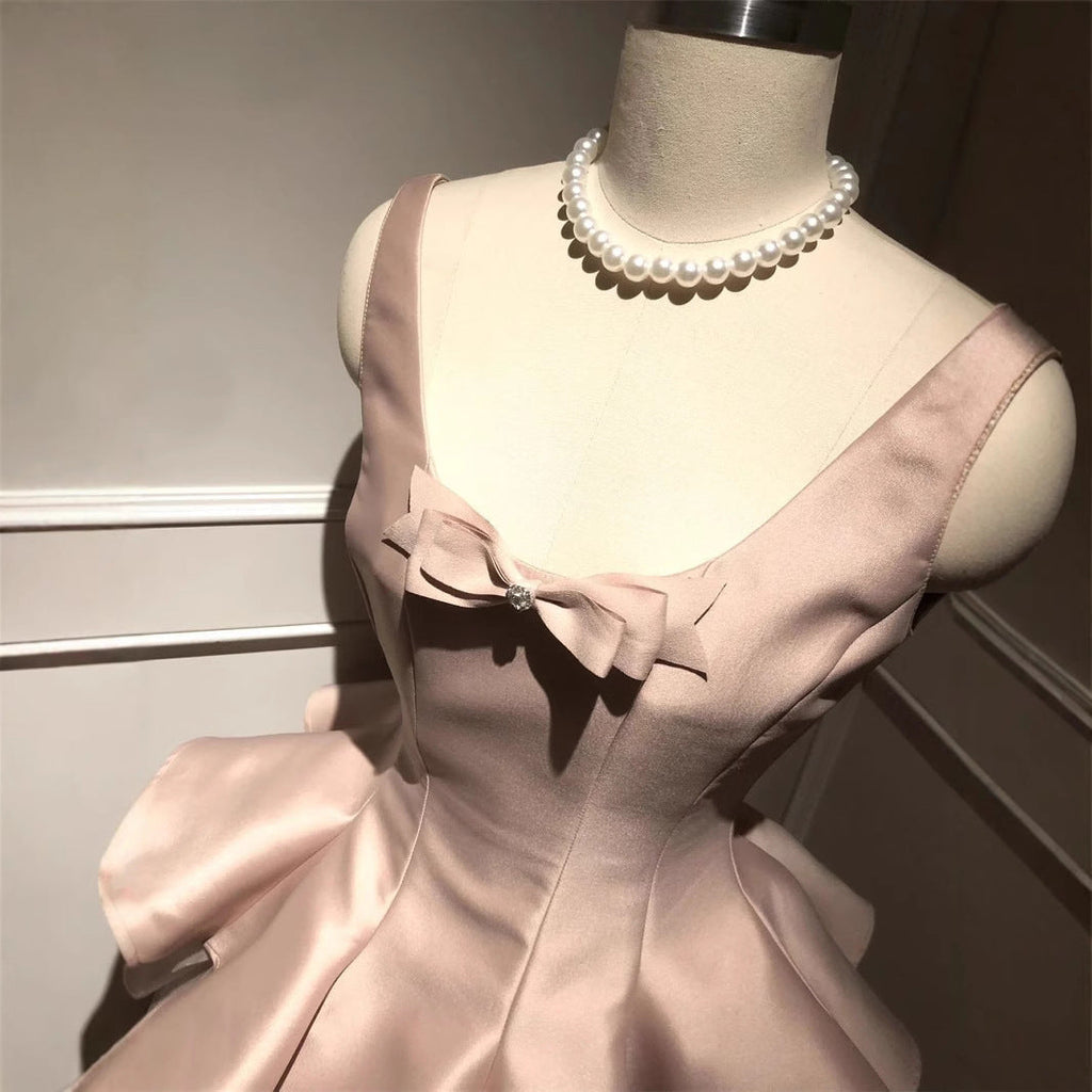 Fluffy Mini Dress In Pink Flowering Girl