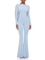 Parnelle Open Back Flared Jumpsuit Flowering Girl