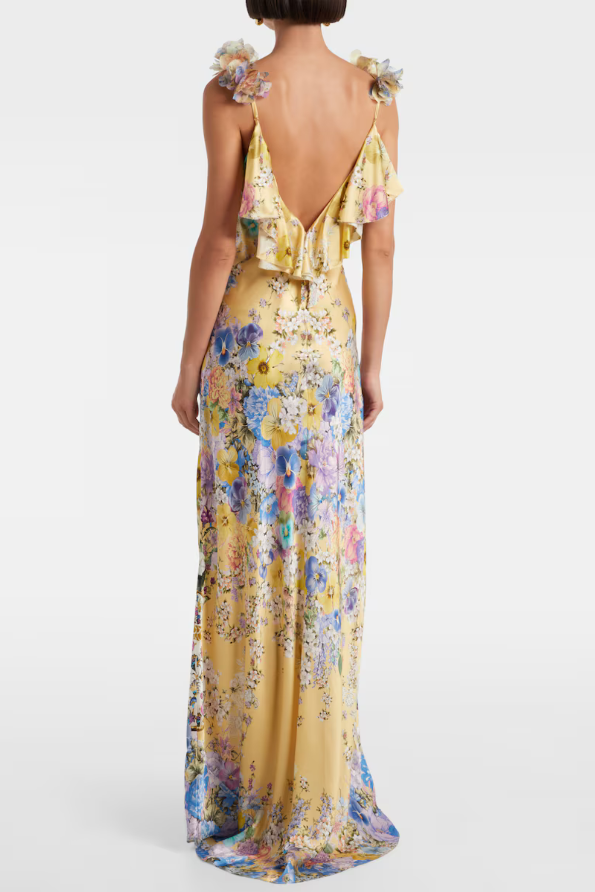 Aether Floral Ruffle Print Maxi Dress Flowering Girl