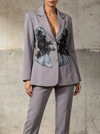 Miel Embroidery Blazer Flowering Girl