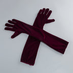 Maston Fuchsia Corset Velvet Maxi Dress With Gloves Flowering Girl