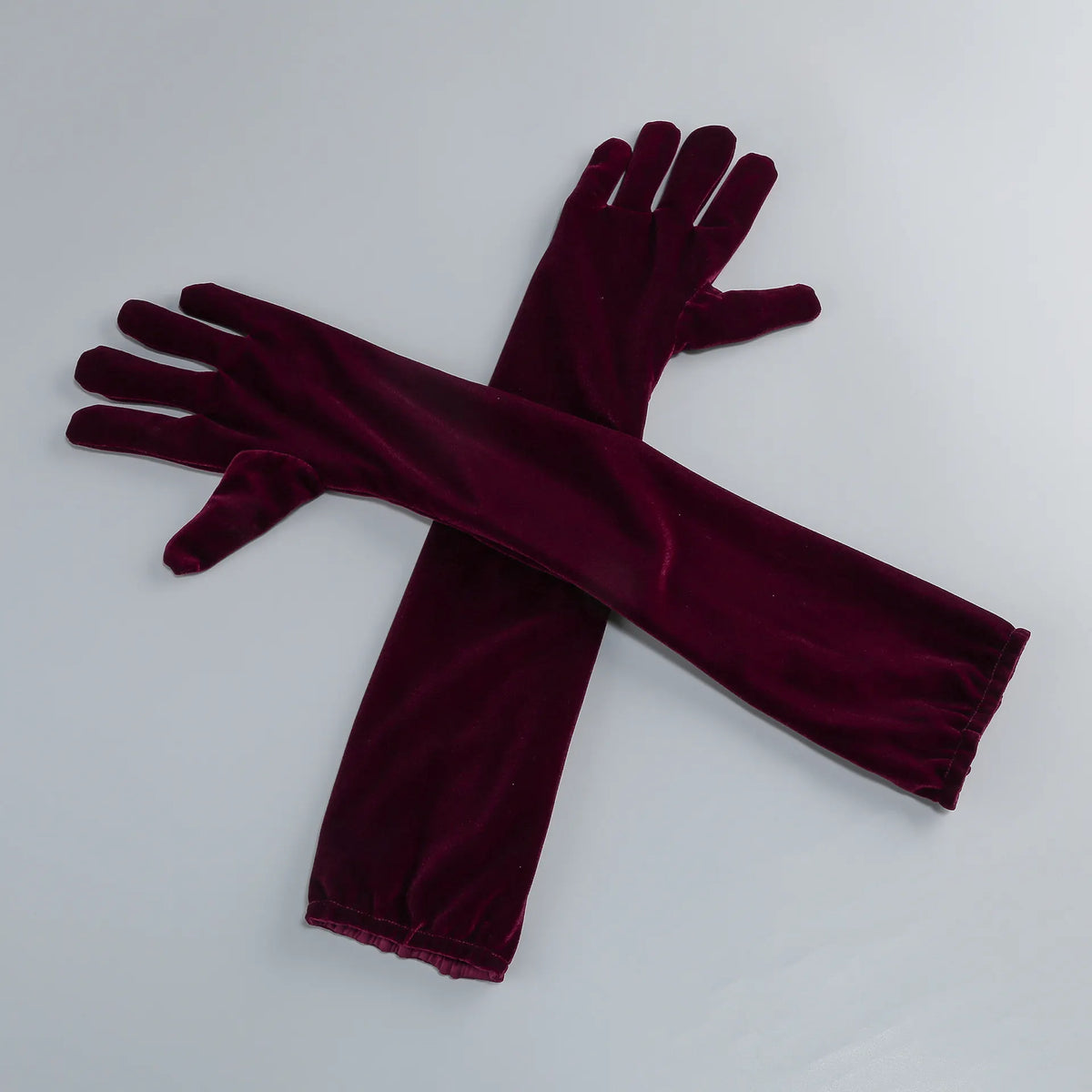 Maston Fuchsia Corset Velvet Maxi Dress With Gloves Flowering Girl