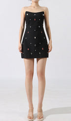 Elvi Black Strapless Diamond Mini Dress Flowering Girl