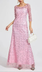 Sarah Pink Diamond Embellished Tulle Maxi Dress Flowering Girl