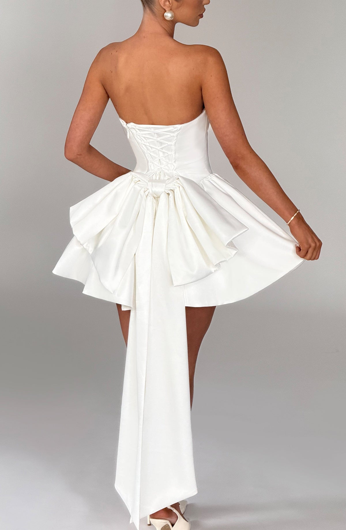 Trinity Mini Dress - Ivory Flowering Girl
