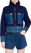 Vancouver Denim Trim Knit Jacket Flowering Girl