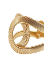 Twisted Ribbed Texture Gold Open Cuff Bangle Bracelet Flowering Girl