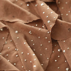 Shimmering Brown Strapless Mini Dress With Rhinestones & Cascading Ruffle Details Flowering Girl