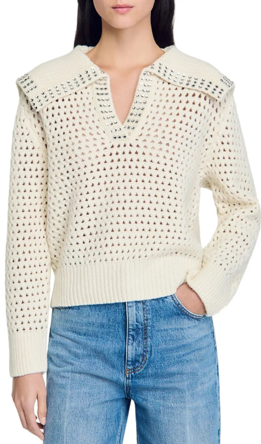 Ursule Open Knit Sweater Flowering Girl