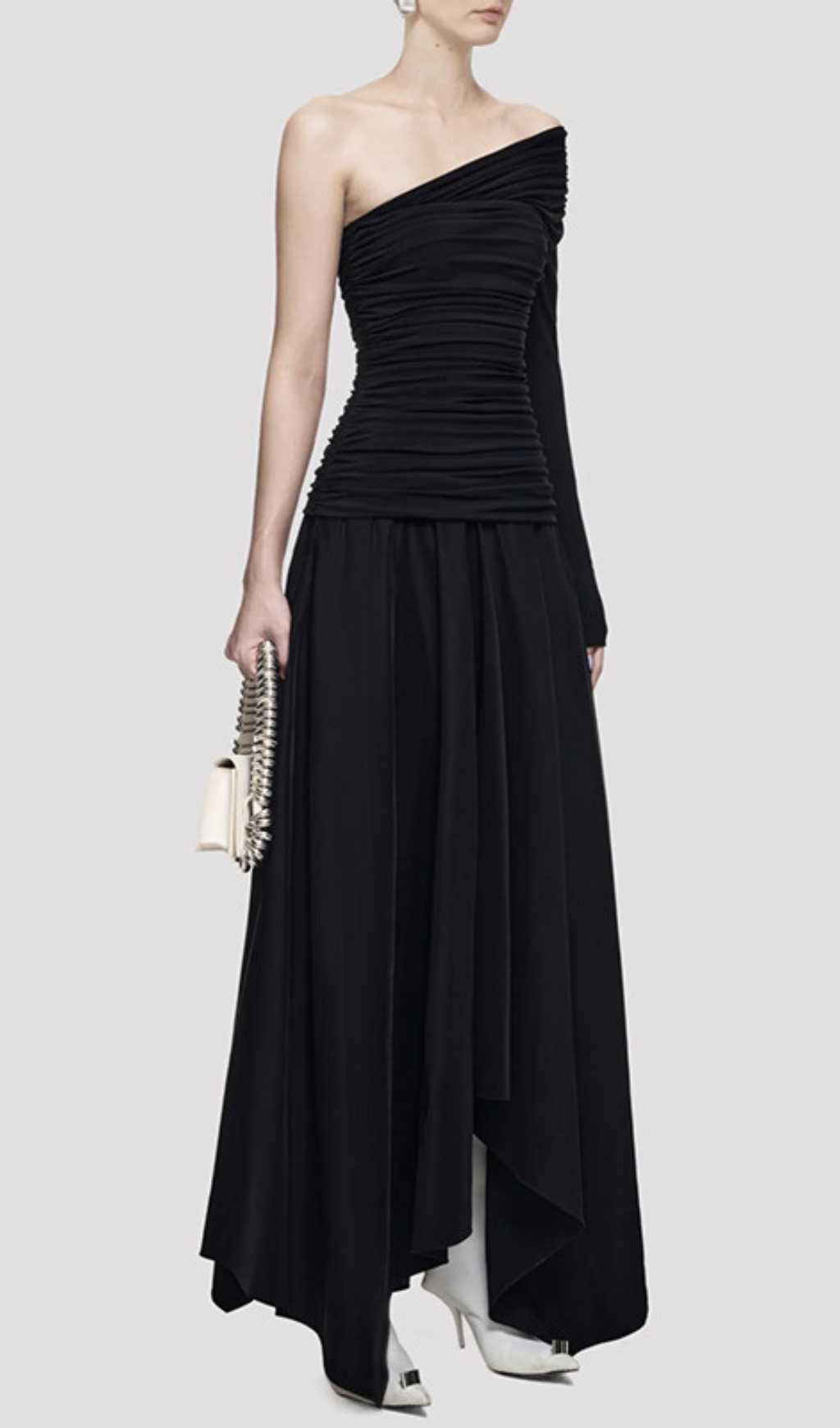Harmon One-Shoulder Ruched Maxi Dress Flowering Girl