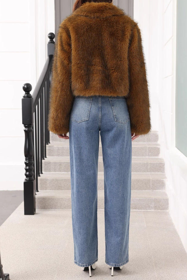 Samantha Imitation Fur Jacket Flowering Girl