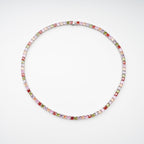 Avril Multicolor Square Cut Crystal Embellished Necklace Flowering Girl