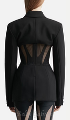 v-neck Corset Jacket in black Flowering Girl