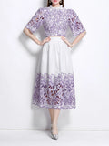 Mahira Purple Flower Embroidery Two-Piece Set Flowering Girl