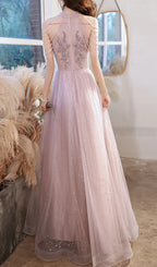 Cleon Halter Flower Sequin Maxi Dress Flowering Girl