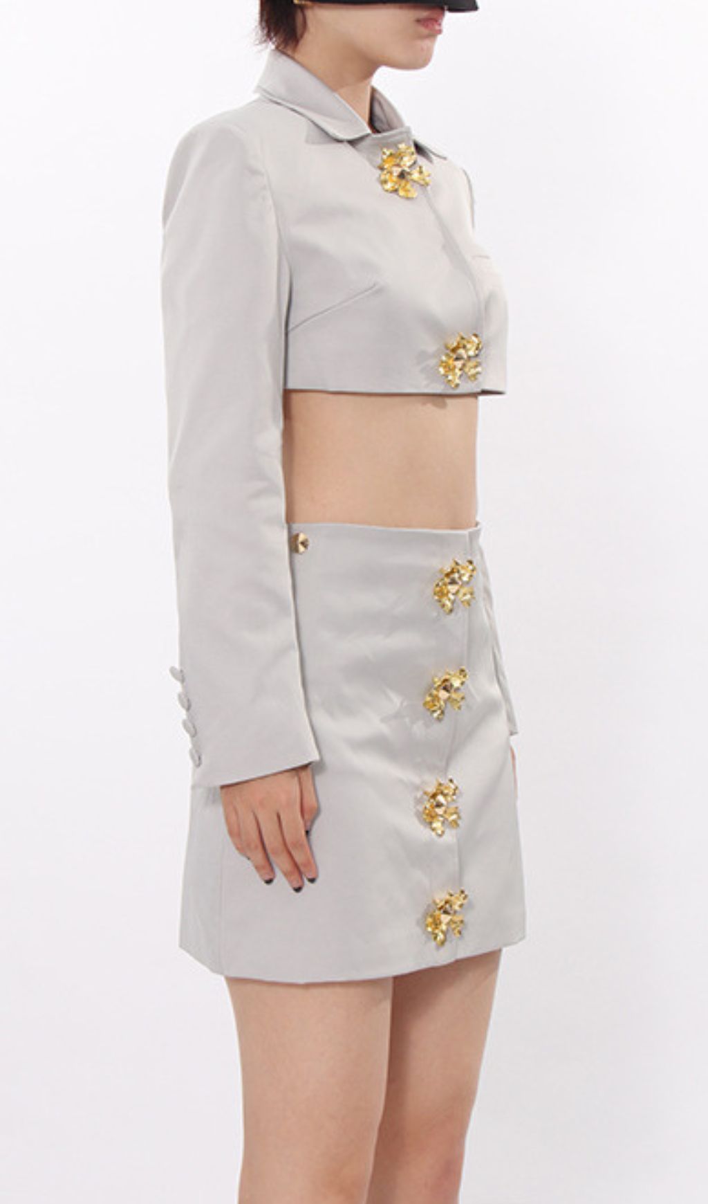 Idriya Grey Two-Piece Set Flowering Girl