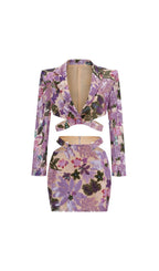 Kendra Purple Flower Sequin Two-Piece Set Flowering Girl