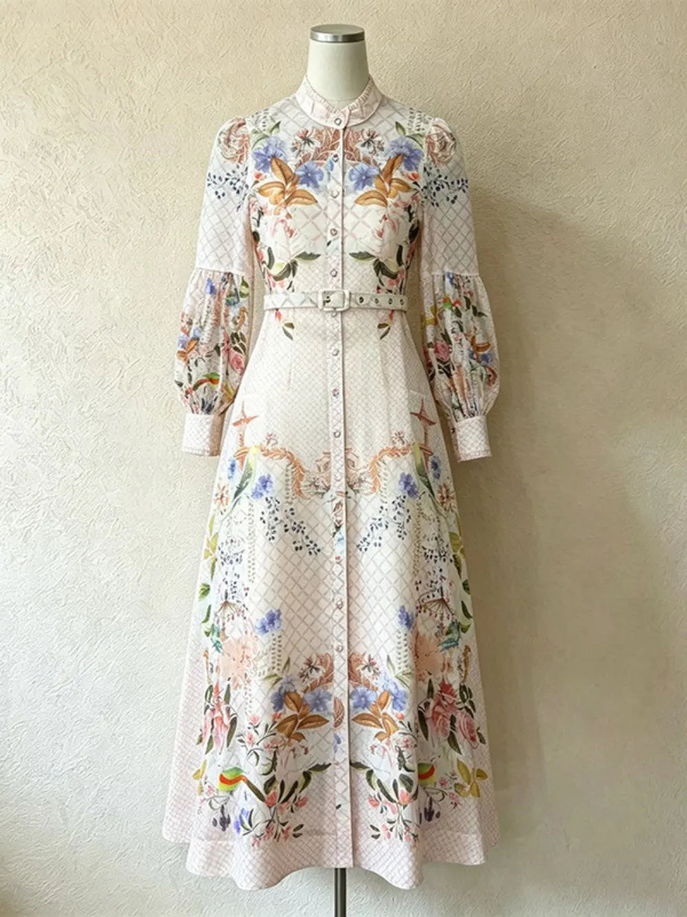 Melissa Printed Long Sleeve Midi Dress Flowering Girl