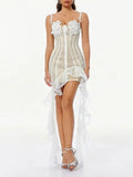 Zovelle Spaghetti Lace High Low Dress Flowering Girl