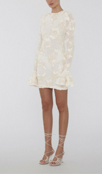 Arisa 3D Mesh Flower Mini Dress