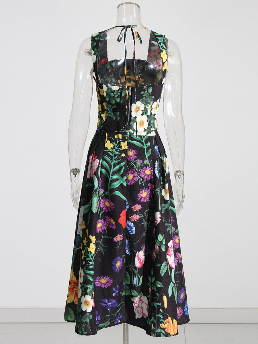 Flower Print Two Pieces Set Flowering Girl