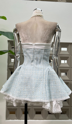 Hitomi Strapless Bow Lace Mini Dress Flowering Girl