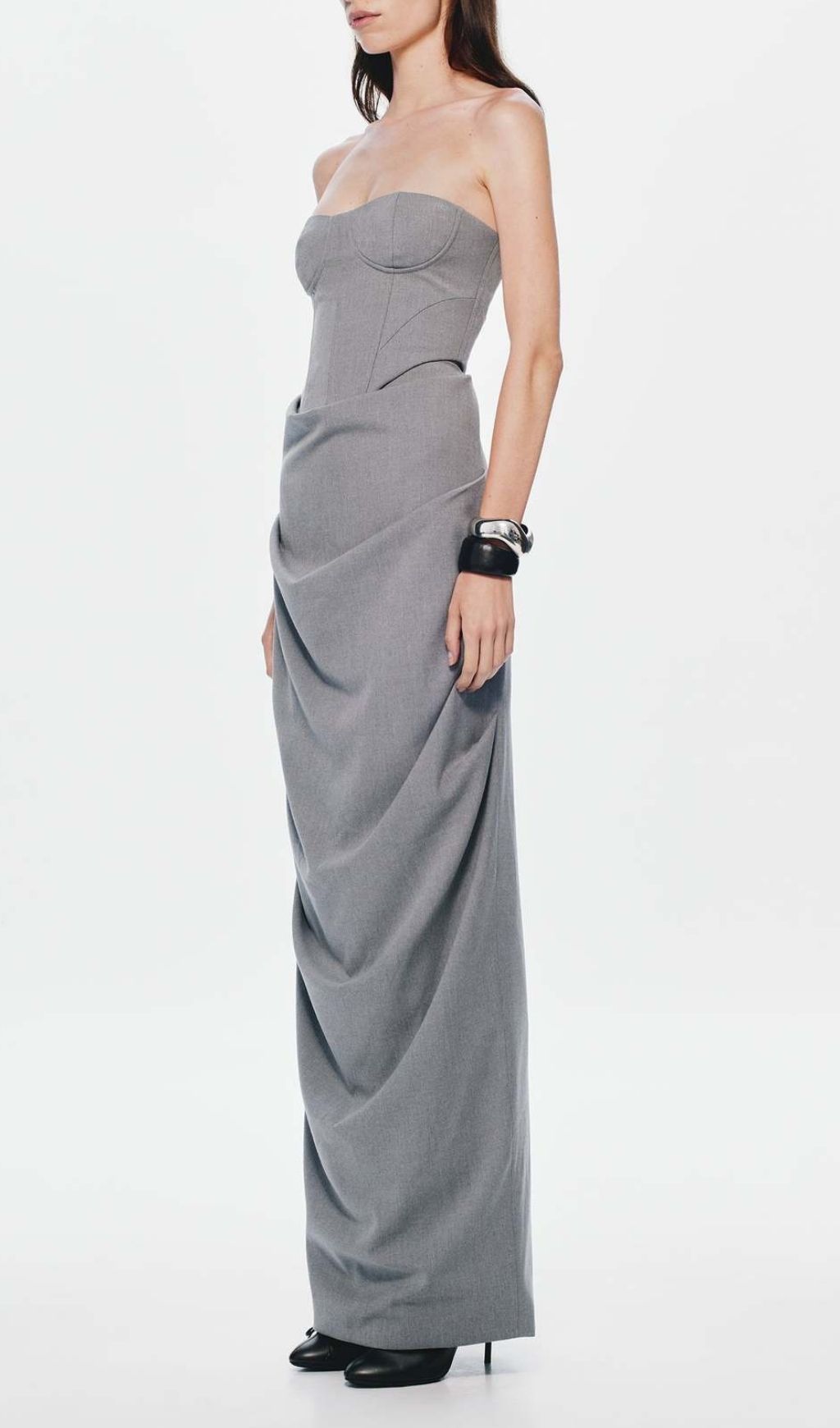 Kalle Grey Corset Top & Maxi Skirt Set Flowering Girl