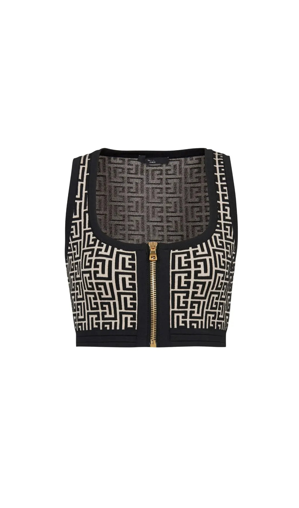 MONOGRAM-PATTERN CROPPED TOP Flowering Girl