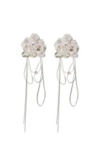White Butterfly Orchid Earrings Flowering Girl