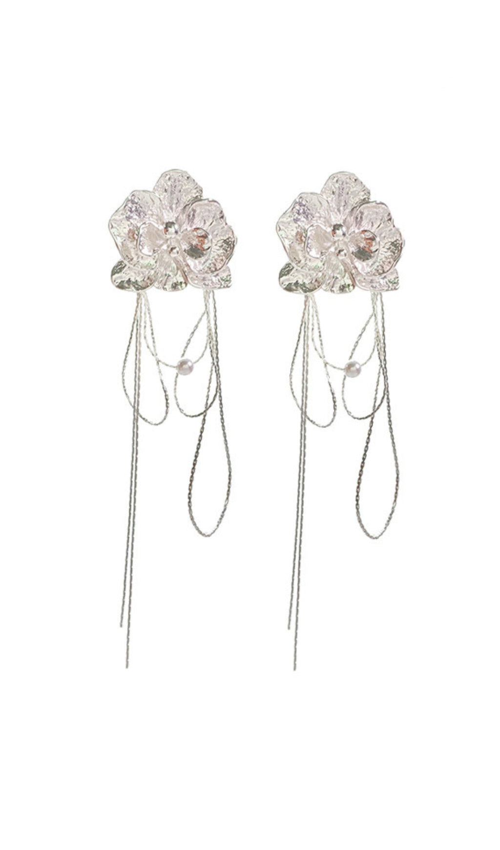 White Butterfly Orchid Earrings Flowering Girl