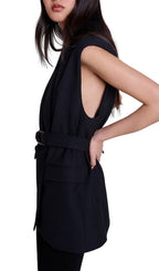 Vollye Belted Sleeveless Blazer Flowering Girl