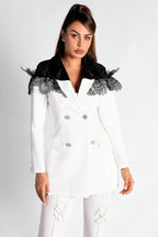 Sekani Patchwork Lace Blazer Top Flowering Girl