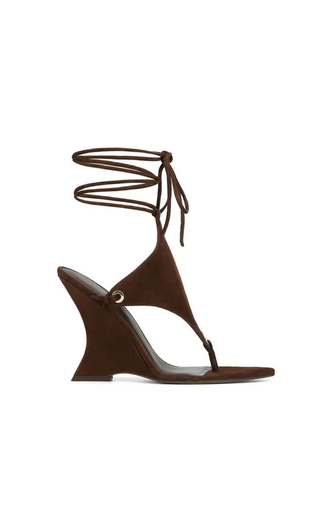Gavren Brown Flip-Flops Tie Up Sandals Flowering Girl