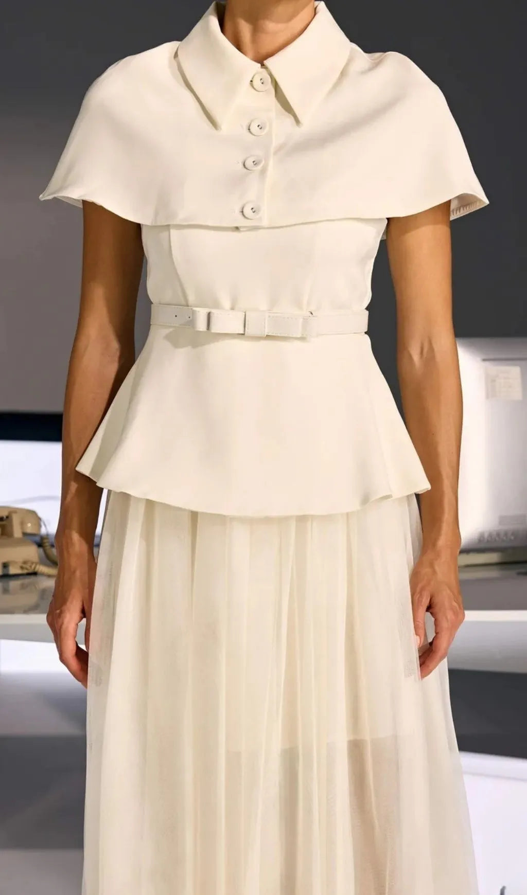 Larevix Cape Skirt Set With Belt Flowering Girl