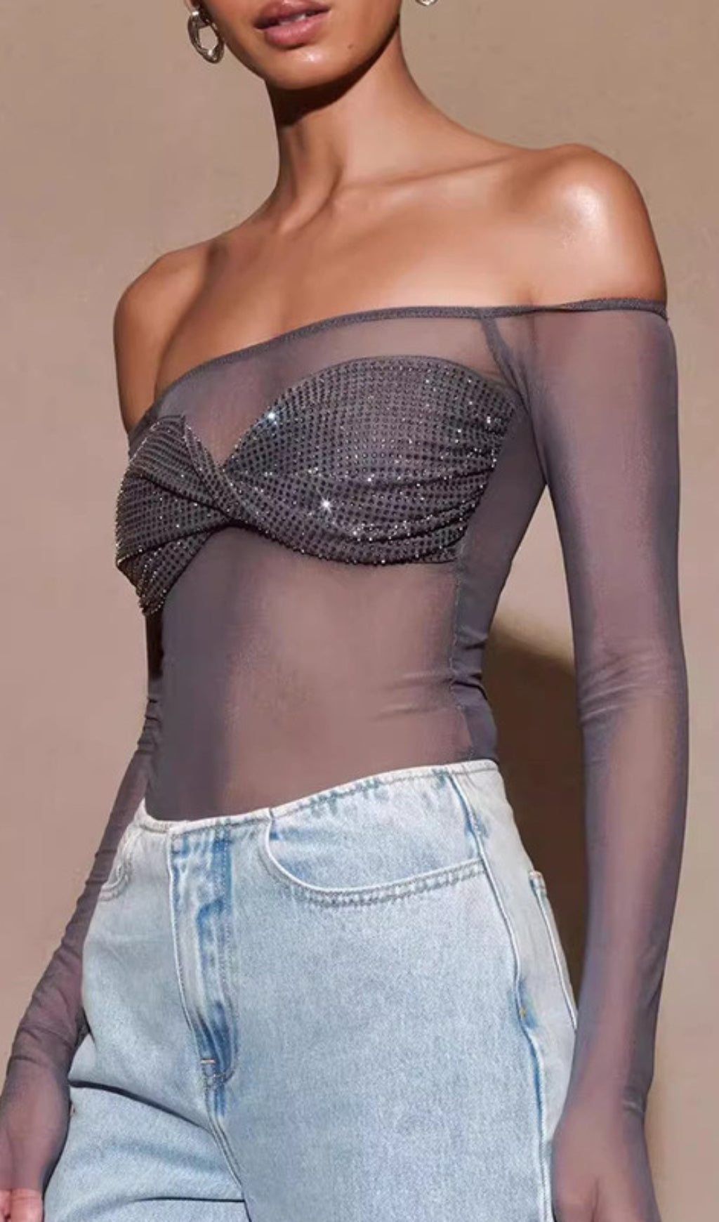 Edmundo Diamante Mesh Top Flowering Girl