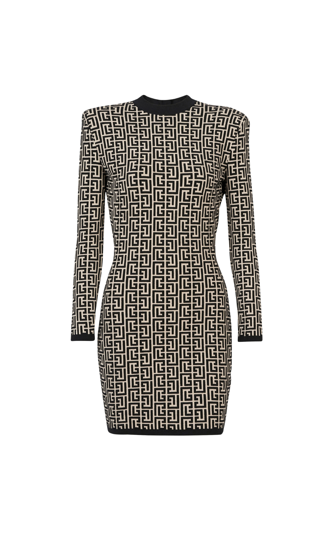 Short Bicolor Jacquard Mini Dress With Monogram Flowering Girl