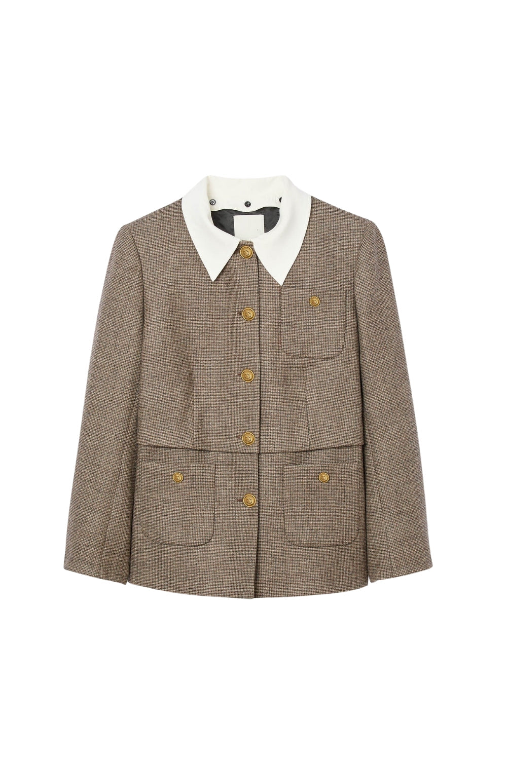 Setlla Houndstooth Suit Jacket In Brown Flowering Girl