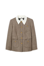 Setlla Houndstooth Suit Jacket In Brown Flowering Girl