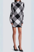 Mini Dress In Rolled Gingham Knit Flowering Girl