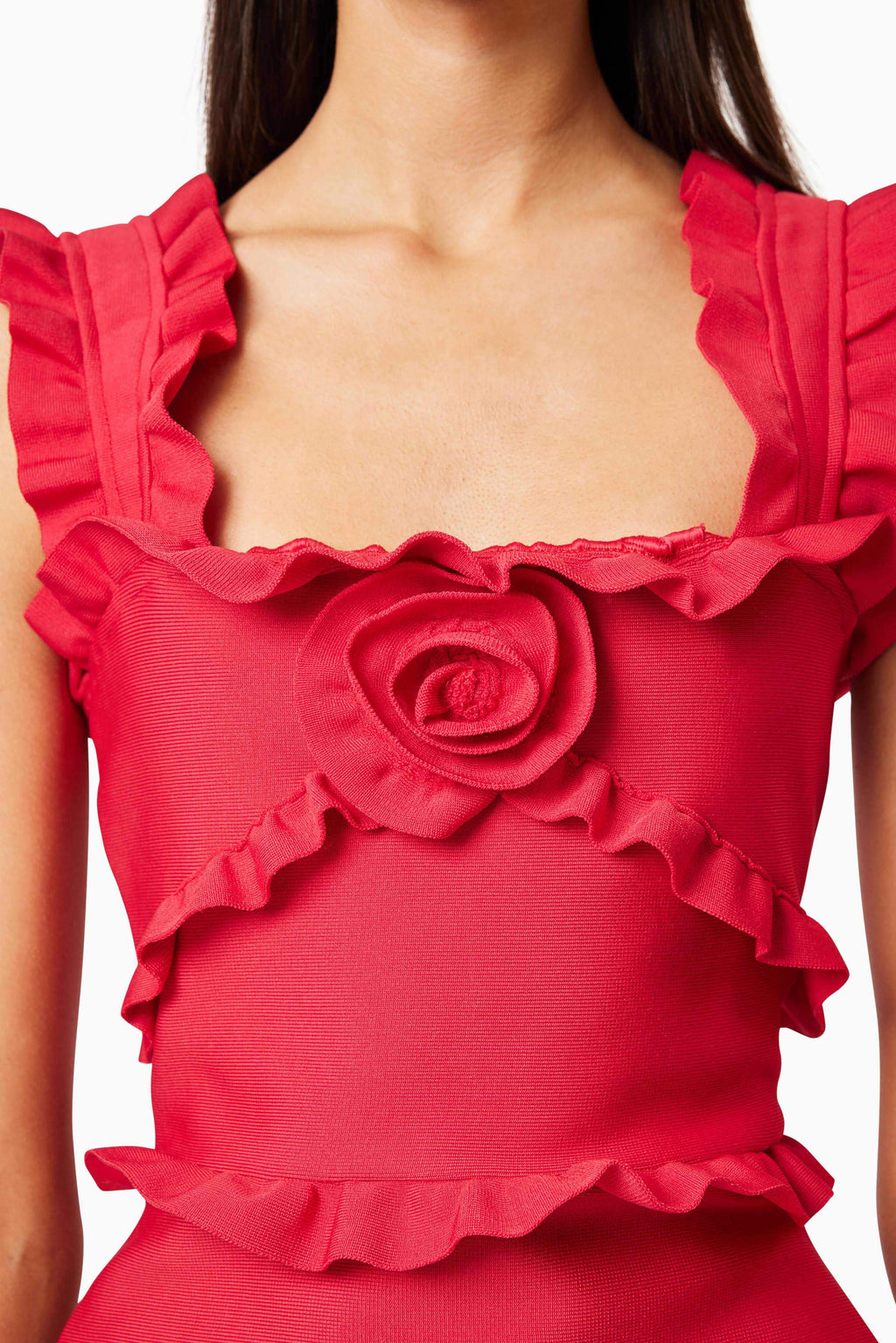 Josephine Frill Maxi Dress In Red Flowering Girl