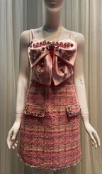 bow rhinestone two-piece set in pink Flowering Girl