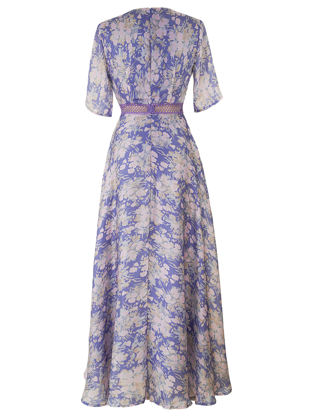 Purple Floral Printed V-Neck Maxi Dress Flowering Girl
